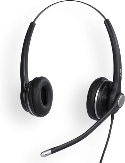 Snom A100D Binaural headset voor alle snom desktop telefoons 3x0 / D3x5 / 7x0 / D7x5, Superior breedband geluid, passieve noise-cancelling microfoon, Quick Release Adapter, 00004342