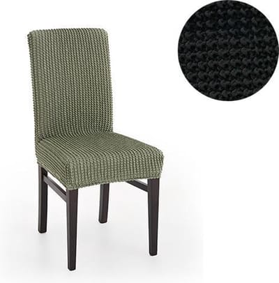 Belmarti® Stoelhoes Milos Zwart - Stoelhoezen voor eetkamerstoelen met hoge rugleuning - Extreme Stretch stoelhoezen - Antistatisch: geen geknetter - Ademend Katoen: geen zweten