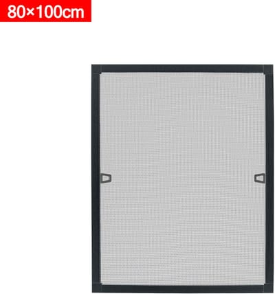 Vliegenhor raam insectenwering 80x100cm vliegenhor klamboe gaas klamboe spanraam gaas met aluminium frame zonder boren voor raam antraciet