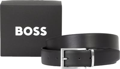 BOSS leren heren riem - zwart