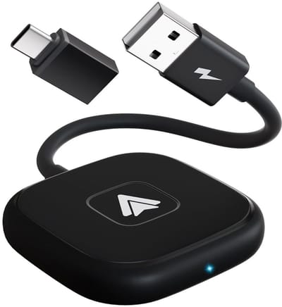 MIRA®Dongle Pro - Geschikt voor Carplay & Android auto - Draadloos / Wireless Carplay – Zwart - 20cm x 11cm x 2cm