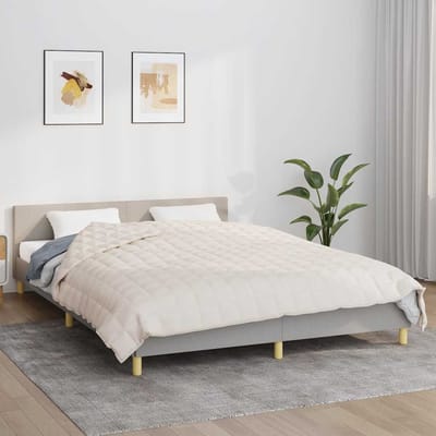 vidaXL - Verzwaringsdeken - 200x200 - cm - 9 - kg - stof - lichtcrèmekleurig
