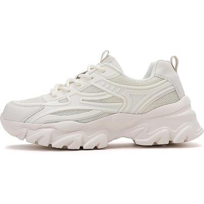 Ademende Mesh Dad Schoenen Dames Zomer Nieuwe Plateauschoenen Zachte Zool Ultralichte Sneaker Stijlvolle Hoogteverhogende Damesschoenen 40 wit