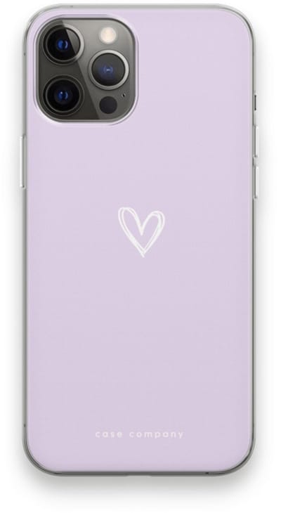 Case Company® - Hoesje geschikt voor iPhone 12 Pro Max hoesje - Klein hartje paars - Soft Cover Telefoonhoesje - Bescherming aan alle Kanten en Schermrand