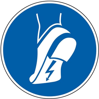 Antistatische schoen verplicht bord - kunststof - M032 200 mm