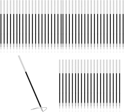 Refills voor 0.7 mm gelpen - Zwarte inkt navullingen, 107 mm lengte, 60 stuks