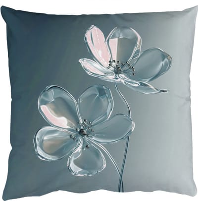 Sierkussens - Kussentjes Woonkamer - 50x50 cm - Kristal - Bloemen - Grijs