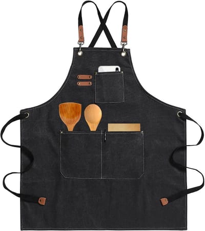 Verstelbare BBQ Schort voor Mannen met 3 Pocketen - Ideaal voor Koken, Grillen en Schilderen