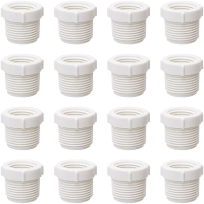 PVC Pipe Fittings, 16Pcs Threaded Pipe Reducer 3/4'' Male Thread to 1/2'' Female Thread Connector Pipe Coupling PVC Bushing