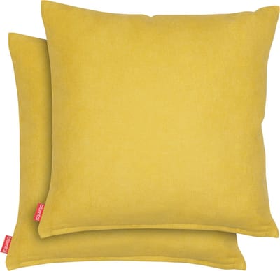 Blumtal Chenille Kussenslopen - Set van 2 - Zacht en met Blinde Rits - Kussenhoes 45 x 45, Spicy Mustard - Geel