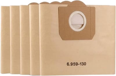Famanu - Papierfilterzak voor Kärcher 6.959-130.0 stofzuigerzakken, stofzuigerzakken WD3, voor WD3 1629 MV3 Premium A2201/2204/2504/2554/2251/2604, Kärcher stofzuiger, filterzakken (5 stuks)