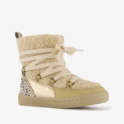 Blue Box gevoerde meisjes teddy boots beige - Maat 23