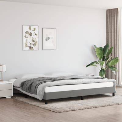 vidaXL - Bedframe - zonder - matras - stof - donkergrijs - 200x200 - cm