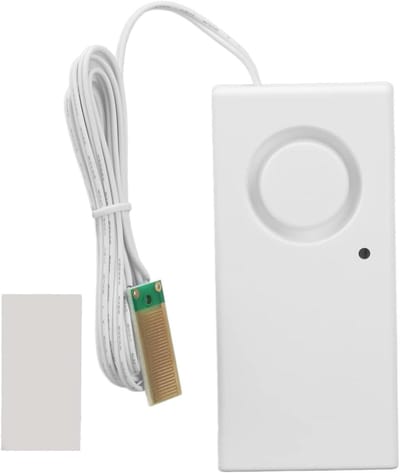 Waterlekdetector - Overstroomalarm - Waterschade voorkomen - 120dB Luid Alarm - 11 x 6 x 4 cm - Wit