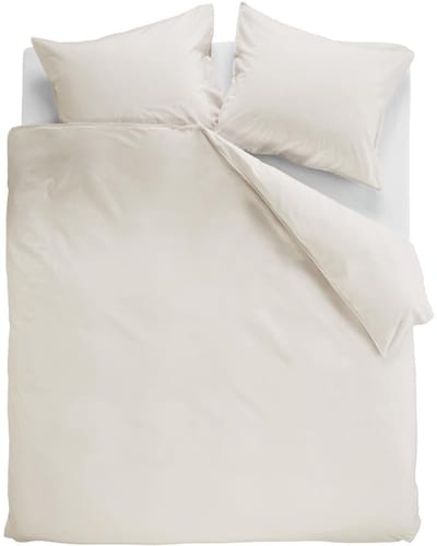 Ambiante Cotton Uni dekbedovertrek - Effen - Tweepersoons - 200x200/220 - Gebroken wit