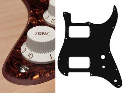 Boston ST-231-TBP pickguard, Stallion, HH, 2 pot holes, toggle switch, 2 ply, tortoise brown peal