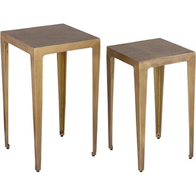 PTMD - Bijzettafel Rivva - Goud - 32x32x55cm - Set van 2