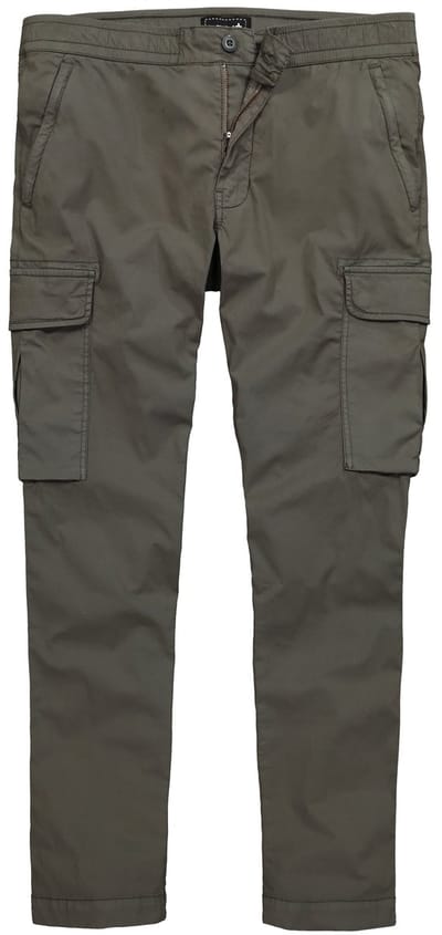 Men Plus - Heren - Cargo broek Buikfit ultralicht Straight Fit - Donkergrijsgroen - Maat 70