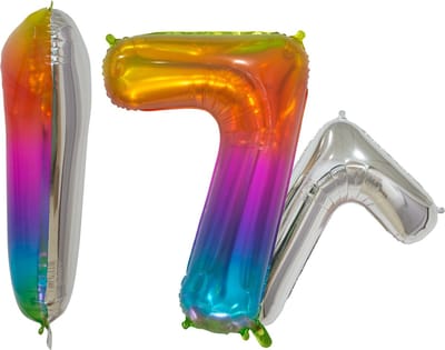 Folieballon 30" nmr. 7 - Transparant Regenboog