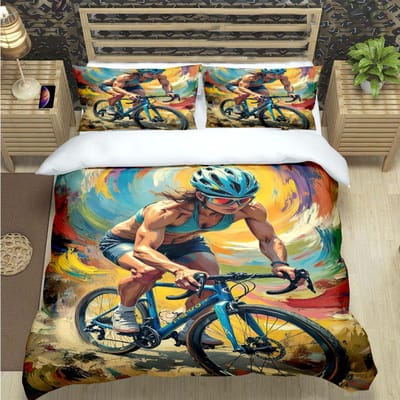 Mode Mountainbike Ttadej Pogacar Print Beddengoed Sets Beddengoed Set Dekbedovertrek Beddekbed Set Beddengoed Set Luxe Cadeau 150*200cm 3pcs