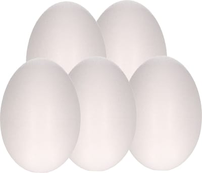 Piepschuim hobby vorm - Set van 5x stuks - ei - 12 cm - DIY knutsel figuren om te versieren - paasei
