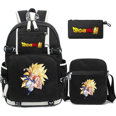 3 stuks/set Anime Dragon Ball Laptop Rugzak Unisex Rugzak met Lunch Handtas voor Meisje Jongen Tiener Schooltas Mannen Vrouwen Vrijetijdstas Rugzak Mochila