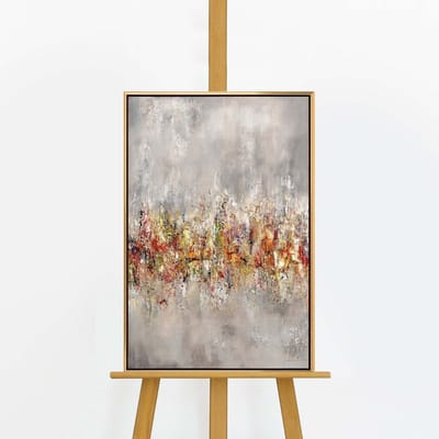 YS Schilderij "Bright Horizon" - Handgeschilderd canvas schilderij - Wanddecoratie Abstract - Grijs en goud - Goud - Muurdecoratie woonkamer - Slaapkamer decoratie - Kamer accessoires - Abstract schilderij goud zwart Gold 60x40