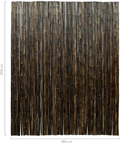 Masters of Bamboo® Bamboemat Large - 180 x 250 cm - Zwart - Bamboe schutting op rol - Bamboe mat