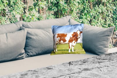 Tuinkussen - Koeien - Boerderij - Gras- Natuur - Dieren - 40x40 cm - Weerbestendig