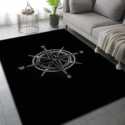Retro Kompas Kaart Wereldkaart Vloerkleed, Tapijt voor Woonkamer Slaapkamer Sofa Decoratie, Keuken Deurmat Antislip Vloermat Cool 50x80cm20x31in