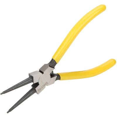 7in Handvat Roestvrij Staal Gebogen Borgring Tang Borgring Mechanisch Gereedschap TU175HS yellow