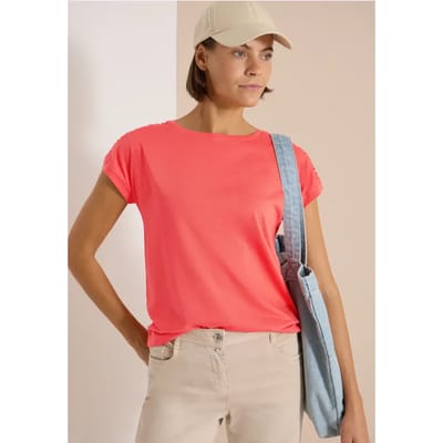 Shirt met korte mouwen en rimpels