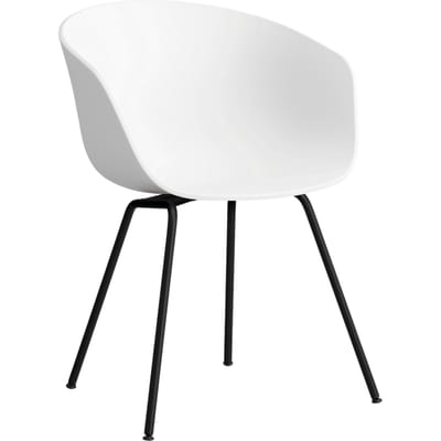 HAY About a Chair AAC 26 - white 2.0 - zwart - Standaard glijders kunststof