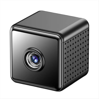 1080p Mini Beveiligingscamera Draadloos- Wifi Camera met Bewegingsdetectie, Nachtzicht, Beveiligingswaarschuwingen voor Binnen en Buiten- ZWART