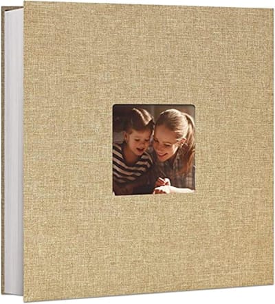 Grote Zelfklevende Fotoalbum met Linnen Kaft, 40 Dubbelzijdige Pagina's voor 4x6 en 8x10 Foto's, Perfect voor Herinneringen en Scrapbooking
