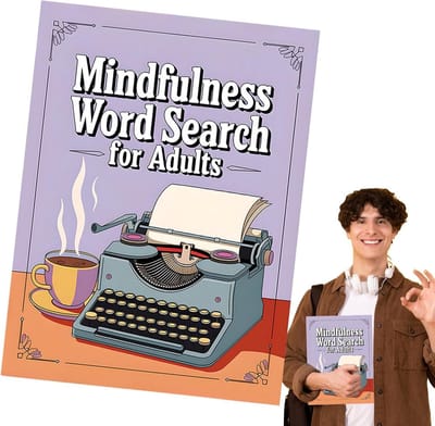 Woordzoekboek Volwassenen - Hersenoefeningen Puzzels - Ontspanning en Mindfulness - Stapsgewijze Begeleiding - 21 x 28 cm - Paars