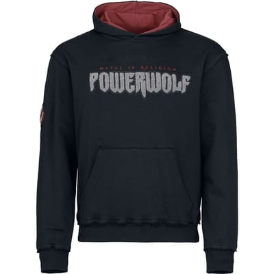 Powerwolf Trui met capuchon - Logo - S tot XXL - voor Mannen - zwart/donkerrood