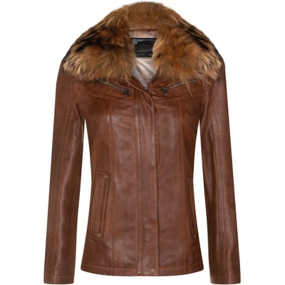 Dames slim fit leren parkerjack-Millom