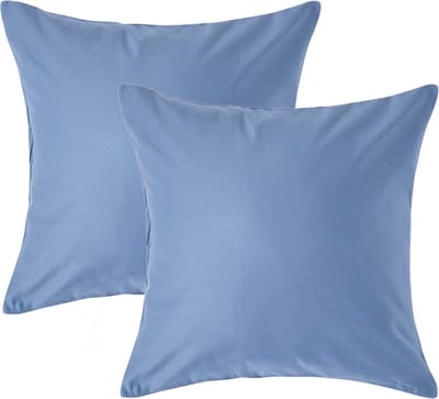 Homescapes Luxe Satijn Kussensloop 40x40 cm – Staalblauw – Set van 2 – 100% Egyptisch Katoen Satijn – Draaddichtheid 1000