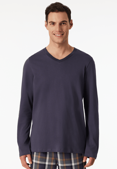 Shirt lange mouwen v-hals grafiet - Mix+ Relax 50