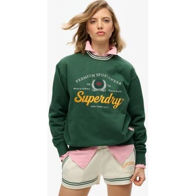 Superdry Country Club Ruimvallend Sweatshirt met Ronde Hals Grijs Grootte: 44