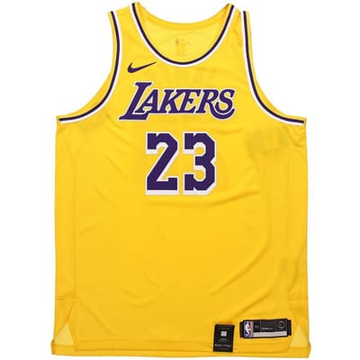 Nike NBA Lakers Connected Jersey, Ademend Sport Tanktop Heren Jerseys Geel AA7265-735 S yellow