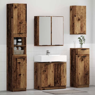 vidaXL - Badkamermeubel - Set - 3 - st - Oudhout - 64,5 - x - 33,5 - x - 59 - cm