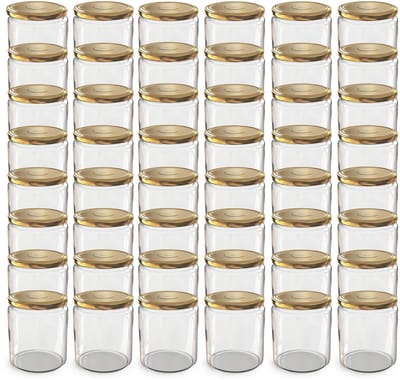 Oputec 48x 405ml inmaakpotten / voorraadpotten TO Ø 82 mm – glazen jampotten – metalen schroefdeksel goud – conservenpotten