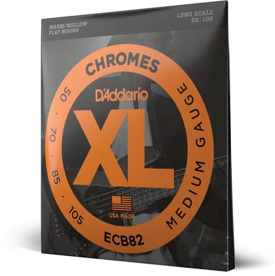 D'Addario ECB82 Flatwound Chromes Bassnaren (50-105) Medium