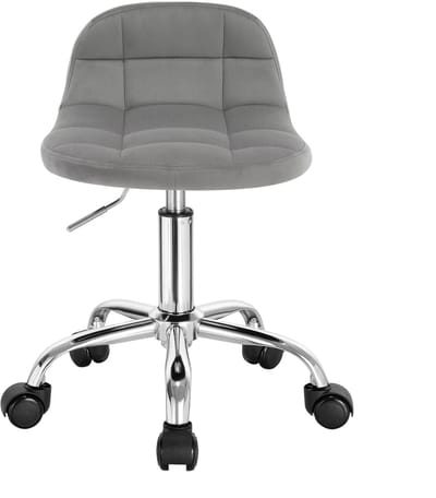 STILVORA Bureaustoel Lichtgrijs Met Wielen En Draaifunctie - Verstelbare Hoogte - Voor Thuiswerk En Make-uphoek - Fluweel - Lichtgrijs