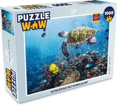 Puzzel Schildpad bij koraalrif - Legpuzzel - Puzzel 1000 stukjes volwassenen