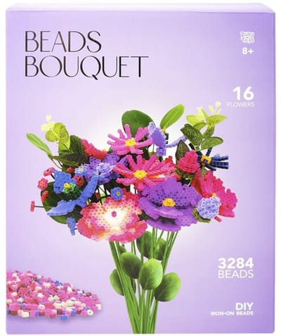 Ruby Toys Beads Boeket Strijkkralen - Valentijn - 3284 onderdelen - 16 bloemen