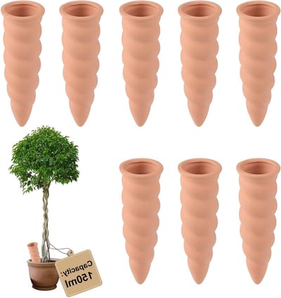 8×150ml Oyas Irrigatie - Automatische Waterdispenser voor Planten, Tuin en Groentetuin, Terracotta Pot voor Efficiënte Bewatering