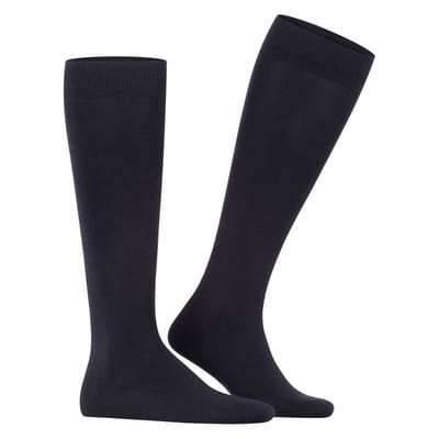 FALKE Family katoenen kniekousen heren blauw - Maat 39-42